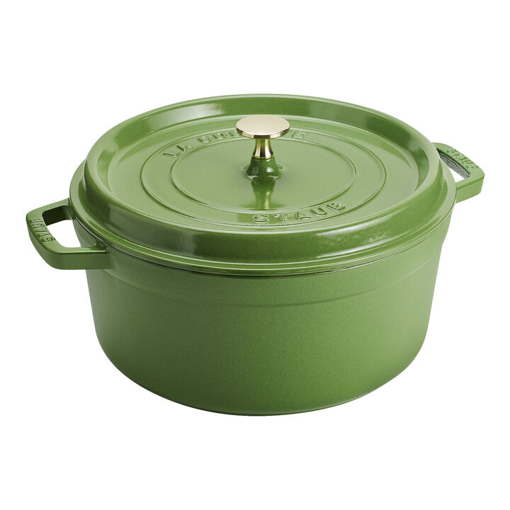Cast Iron, 5.5 qt, Round, Cocotte, Pistachio, large 1