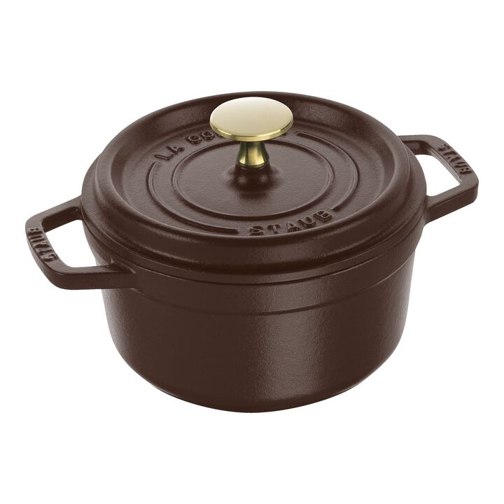 La Cocotte, Cocotte 16 cm / 1,2 l, Rund, Chokolade, Støbejern, large 1