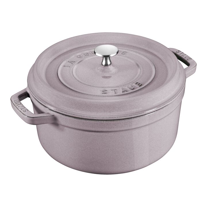 Cast Iron, 4 qt, Round, Dutch Oven, Lilac, large 1