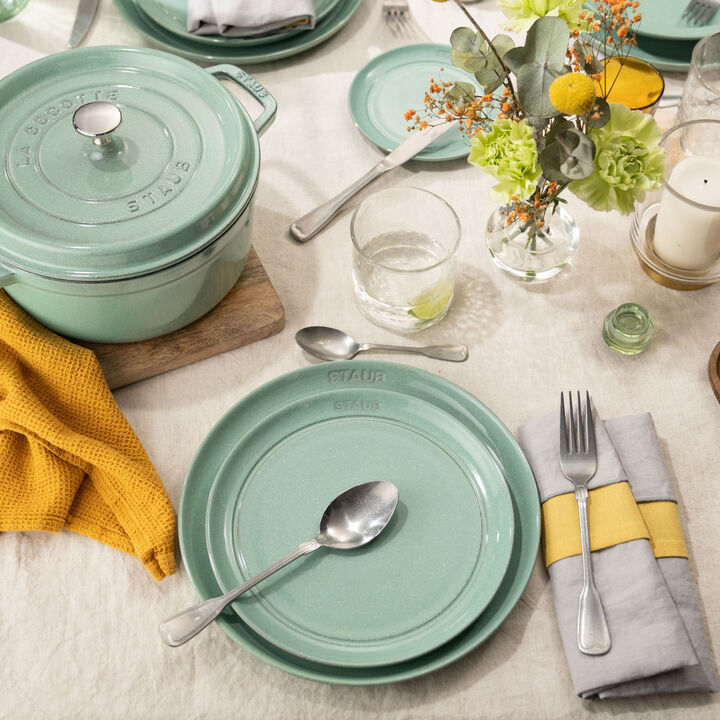 Lot de assiettes plates, 6-pcs. /15 cm, sauge, Céramique, large 4