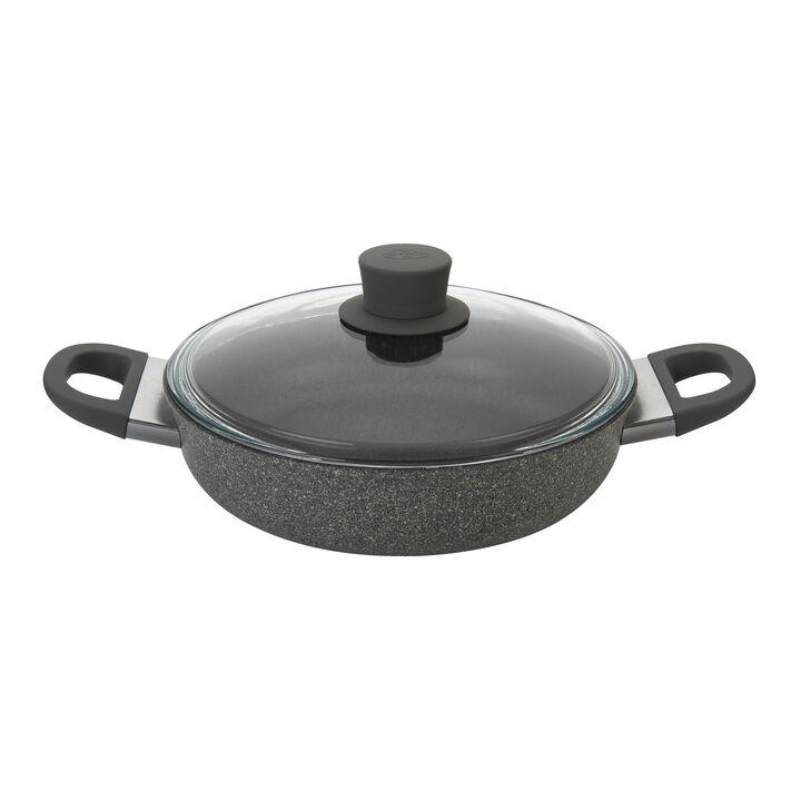 Murano, Poêle de service avec couvercle en verre 28 cm, Aluminium, large 1