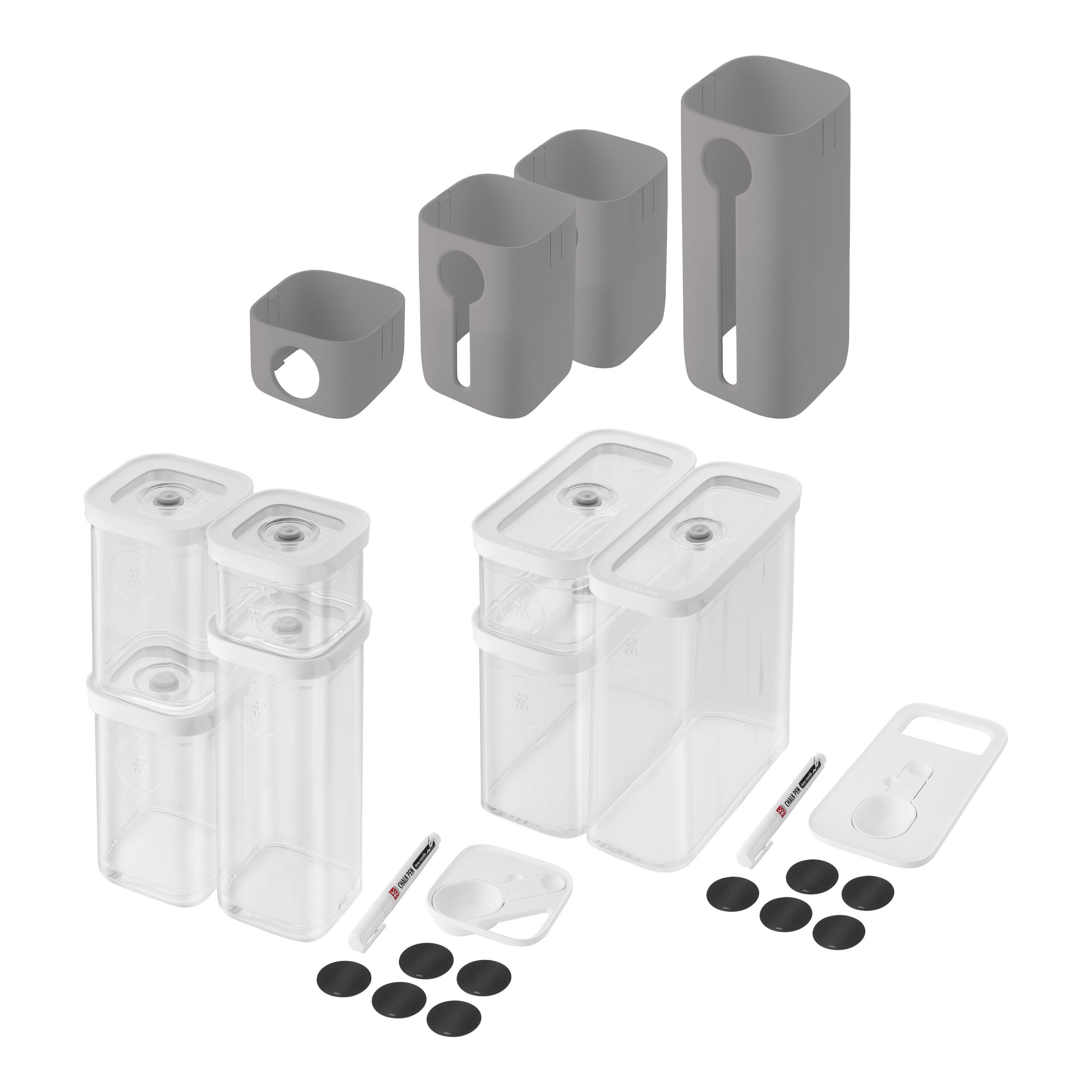 ZWILLING Cube Set S & M Boxen, transparent weiß + Cover Grau / 15- TLG. Image