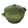 13 cm artichoke Ceramic Cocotte basil-green,,large