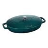 33 cm oval Cast iron Oven dish with lid la-mer,,large