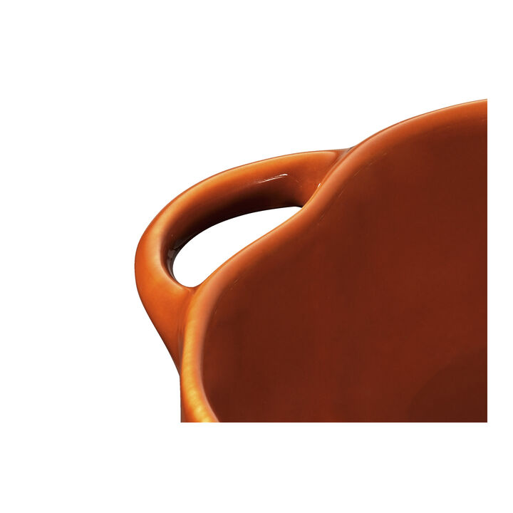 Stoneware, 0.5 qt, Pumpkin, Petite Dutch Oven, Burnt Orange, large 4