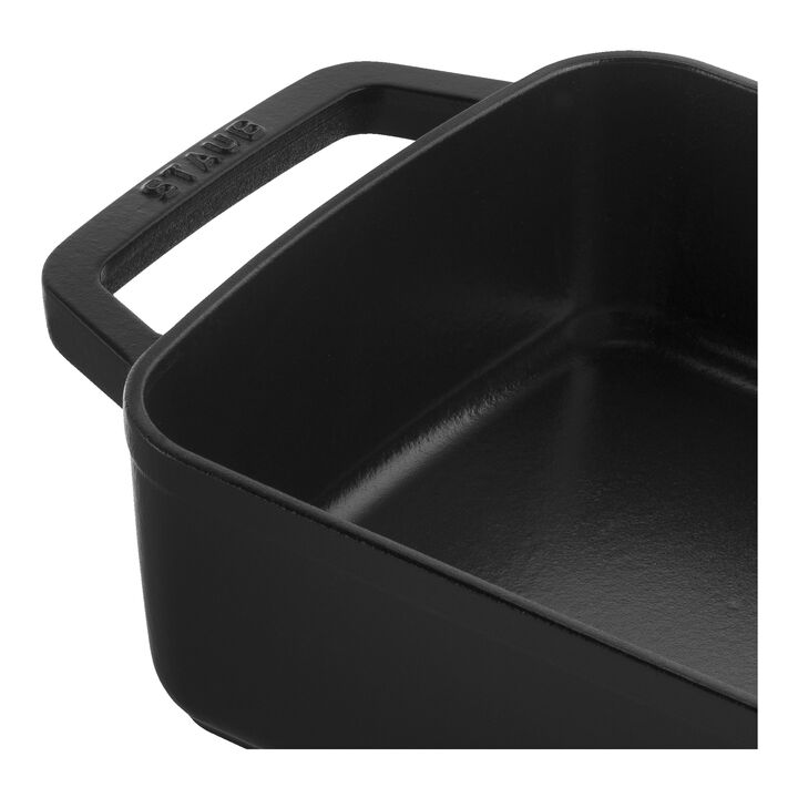 Cast Iron, 12-x 8-inch, Rectangular, Roasting Pan, Black Matte, large 2