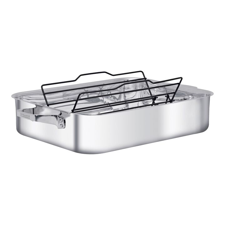 TruClad, 9.75 l 18/10 Stainless Steel rectangular Oven dish, silver, large 1