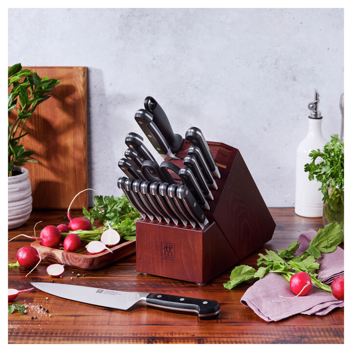 Pro, 20-pc, Knife block set, brown, large 2