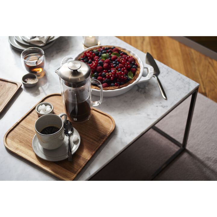 Ceramique, 24 cm ceramic round Pie dish, white, large 3