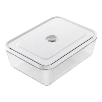 Vakumlu Buzdolabı Saklama Kabı, Borosilikat Cam, Gri,,large 1