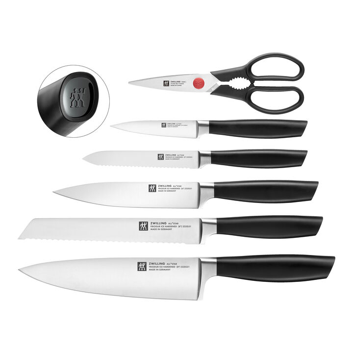 All * Star, 7-pcs, Knife block set, black, anthracite, large 3