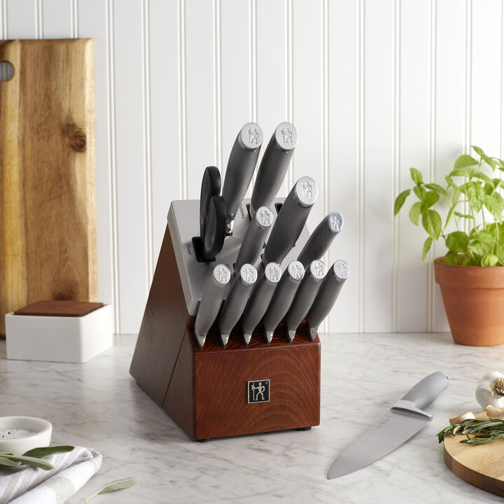 Modernist, 14-pcs, Knife block set, brown, large 2