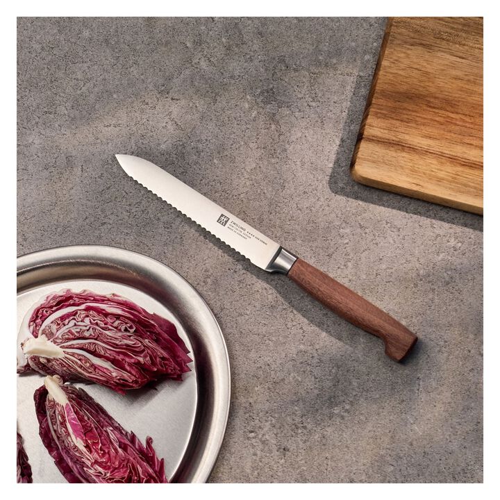 VIER STERNE, Couteau universel 13 cm, tranchant dentelé, Kotibe, large 4