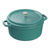 Cast Iron, 5.5 qt, Round, Cocotte, Turquoise, small 1