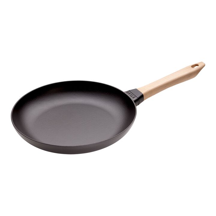 Pans, Koekenpan met houten handvat 28 cm, Zwart, large 1