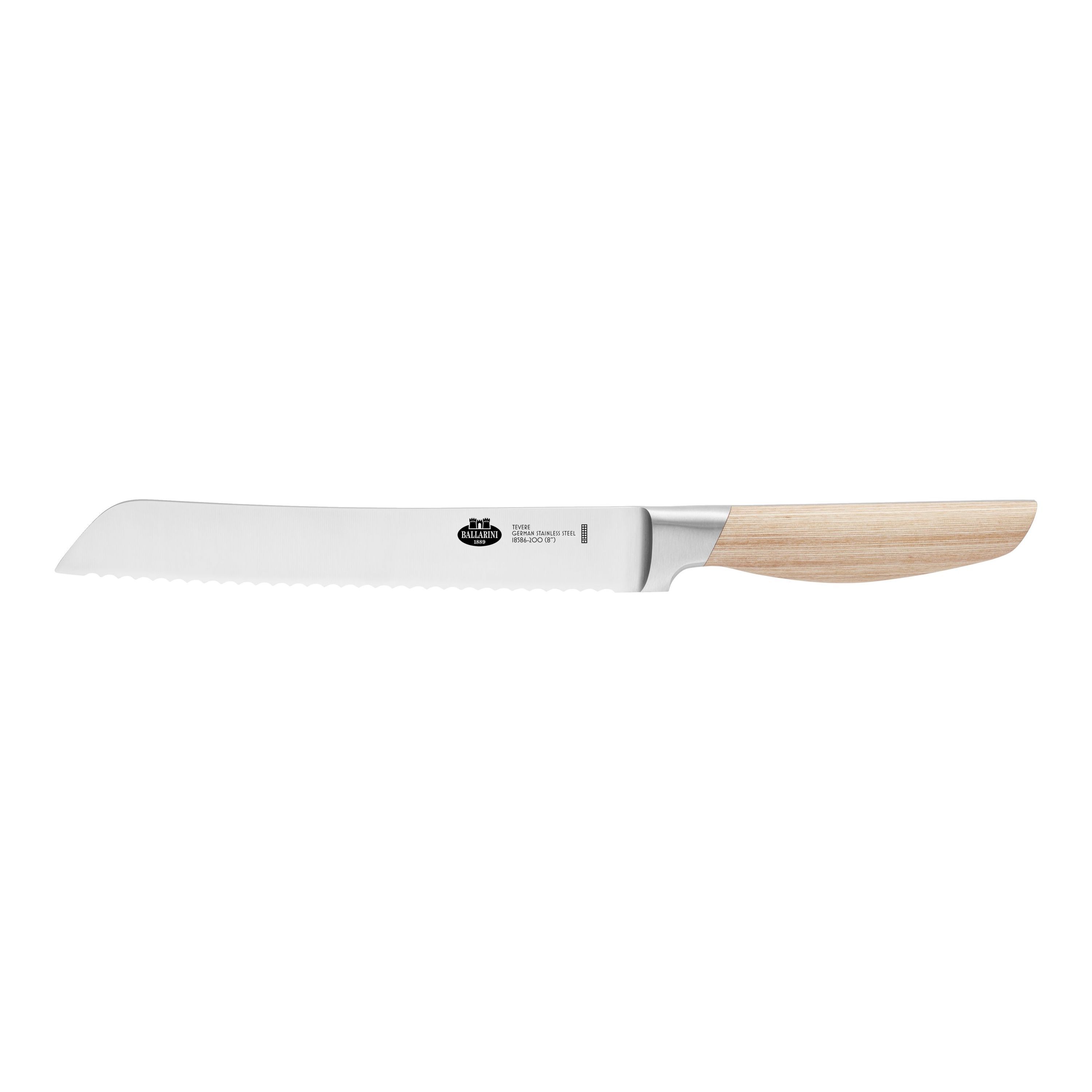 BALLARINI Tevere Couteau à pain 20 cm, Nature, Tranchant en dents de scie