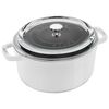 4 qt, round, Glass Lid Cocotte, white,,large
