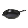 26 cm Cast iron Frying pan with pouring spout black,,large