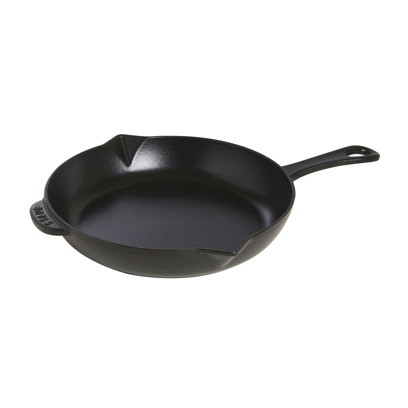 26 cm Cast iron Frying pan with pouring spout black,,large 1