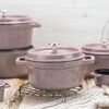 Cast Iron, 4 qt, Round, Dutch Oven, Lilac, small 4
