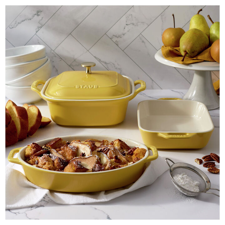 Stoneware, 4-pc, Mixed Baking Dish Set, citron, large 3