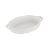  ceramic oval Oven dish, matte-white,,large