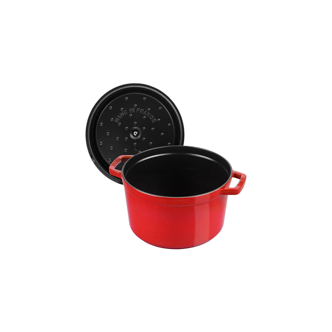 4.75 l cast iron round Tall cocotte, cherry,,large 7