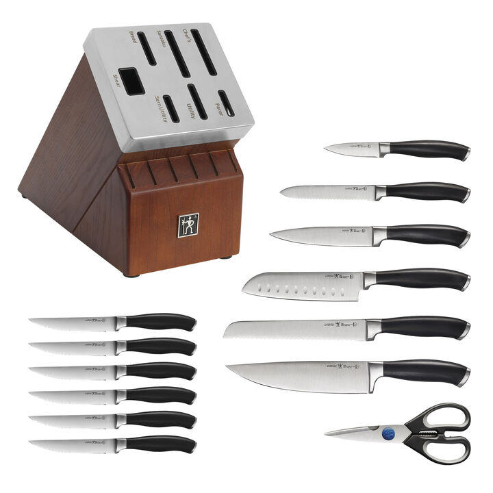 Elan, 14-pcs, Knife block set, brown, large 4