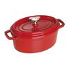 Cocotte 23 cm, oval, Kirsch-Rot, Gusseisen,,large
