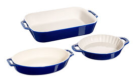 Staub Ceramic - Mixed Baking Dish Sets, 3-pc, Mixed Baking Dish Set, dark blue