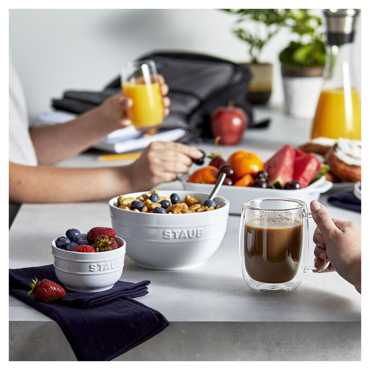 Stoneware, 3.5-inch / 2-pc, Prep Bowl Set, white, large 3