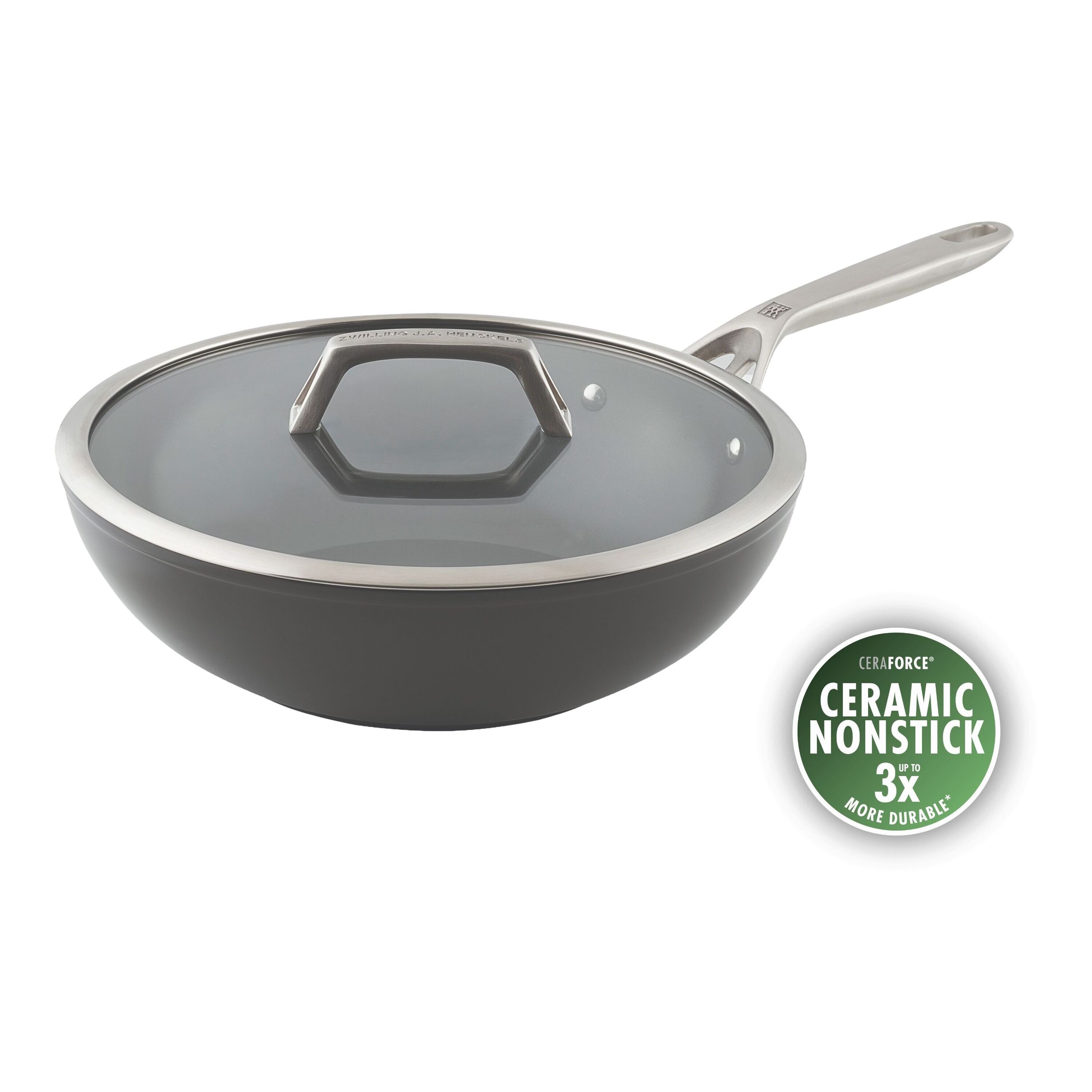 ZWILLING Motion Ceramic 30 cm / 12 inch aluminum Wok with lid
