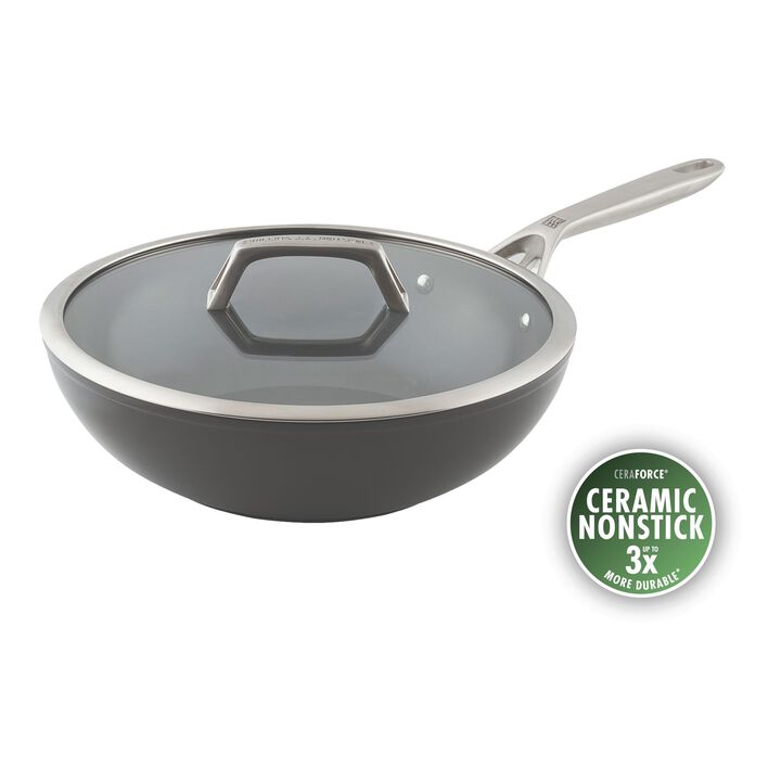 Motion Ceramic, 30 cm / 12 inch aluminum deep saute pan with lid, large 1