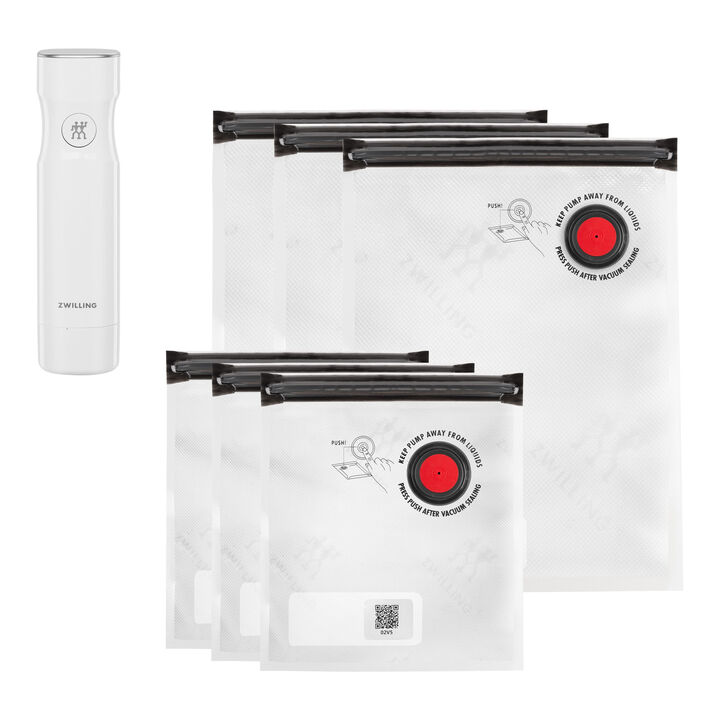 Fresh & Save, Set de pompes sous vide avec opercule de recharge, S/M / 7-pcs, Blanc, large 1