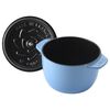12 cm round Cast iron Rice Cocotte ice-blue,,large