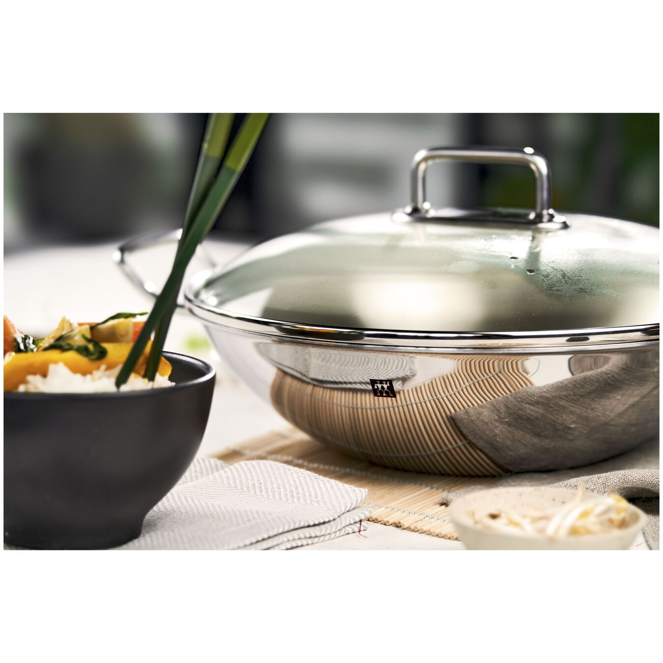 Peak Wok 30 Cm Mit Glasdeckel, CERAFORCE HyCoat, 18/10