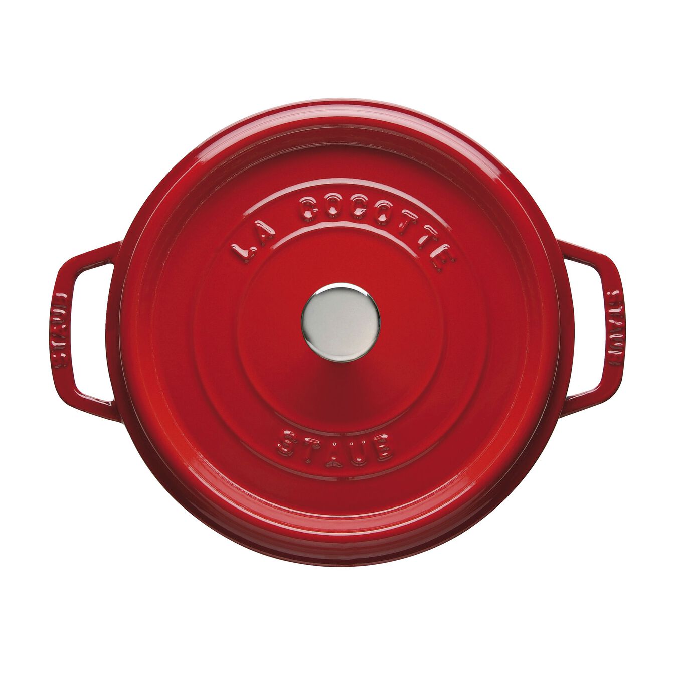 3.8 l cast iron round Cocotte, cherry - Visual Imperfections,,large 2