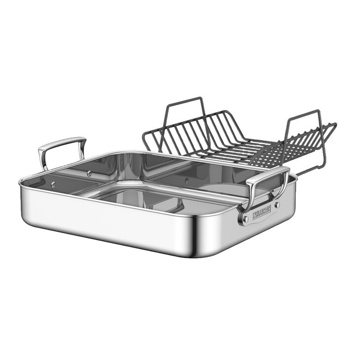Plus,  18/10 Stainless Steel rectangular Roaster, large 1