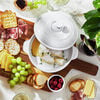  ceramic round BRIE CHEESE BAKER WITH LID, pure-white,,large