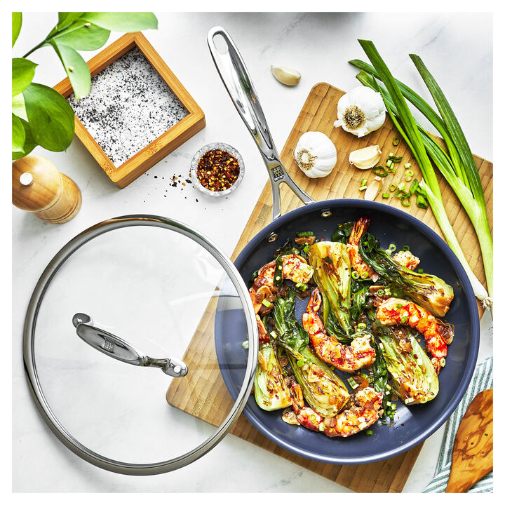 Clad CFX, 2-pc, Stainless Steel, Ceramic Coating, Non-stick, Fry Pan With Lid Set , large 3