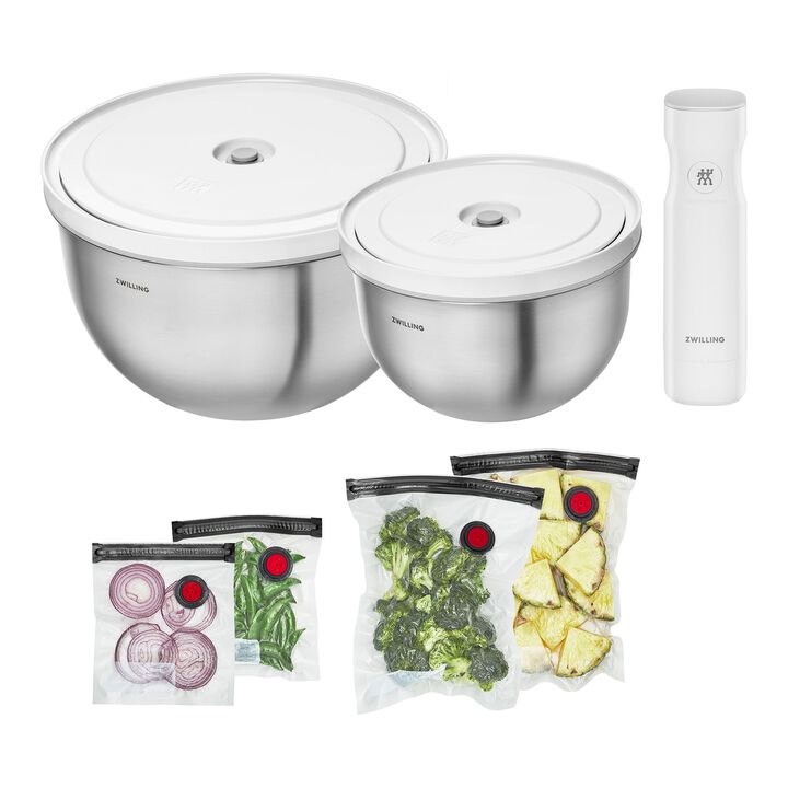 Fresh & Save BOWLS, stainless steel / M/L Vacuum Starter Set, 9-pc , large 1
