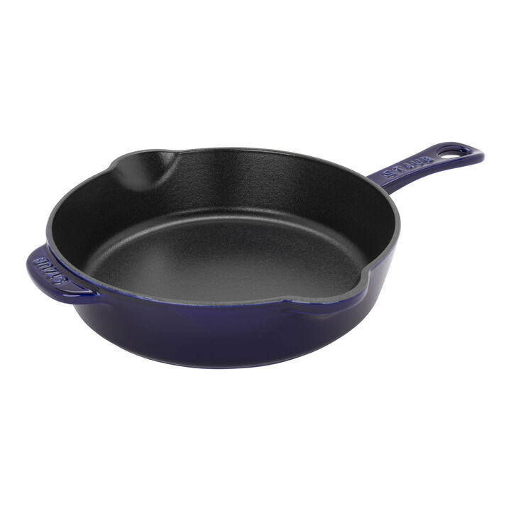 Cast Iron, 8.5-inch, Traditional Deep Skillet, Dark Blue, large 1