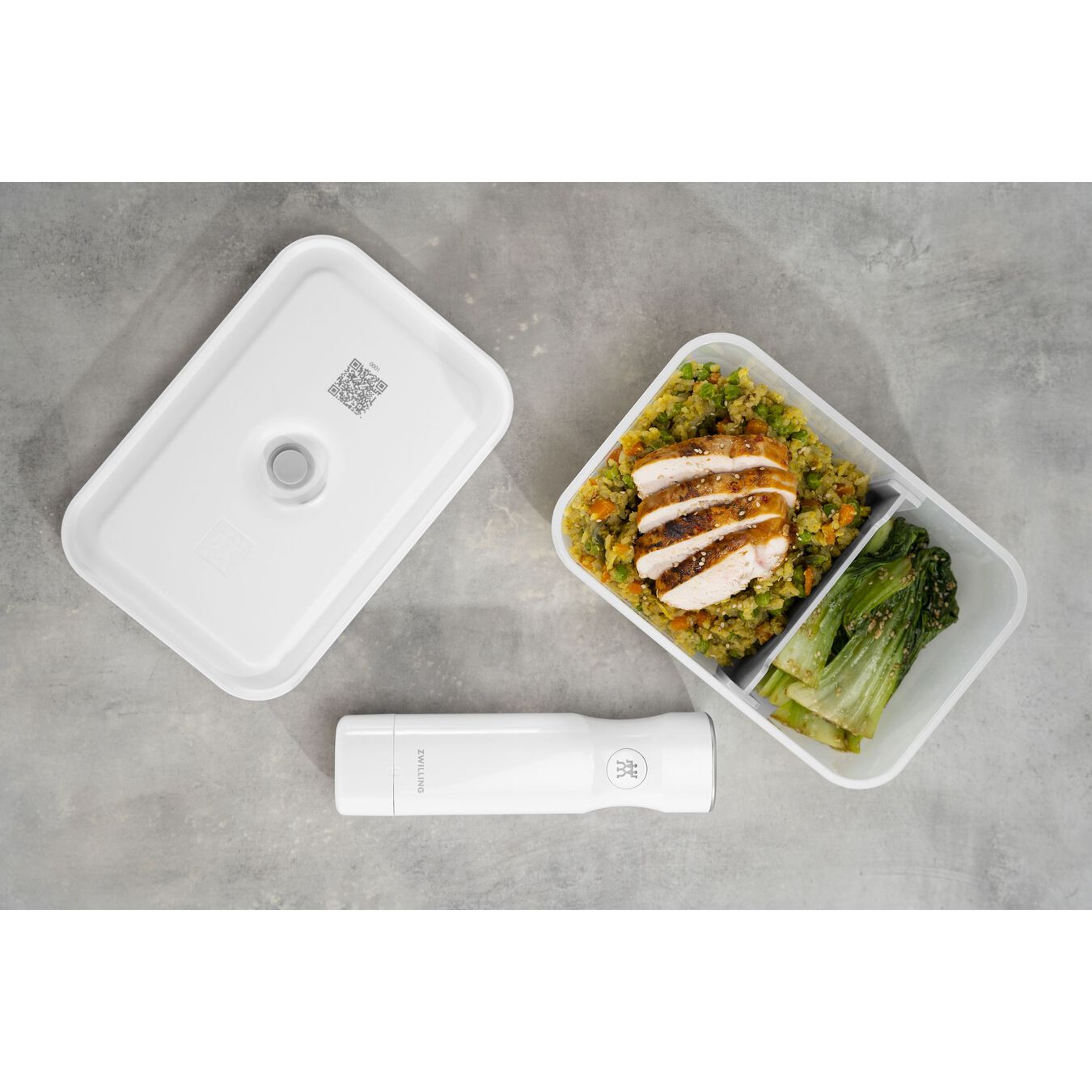 Lunch box sottovuoto L, plastica, semi trasparente-grigio,,large 8