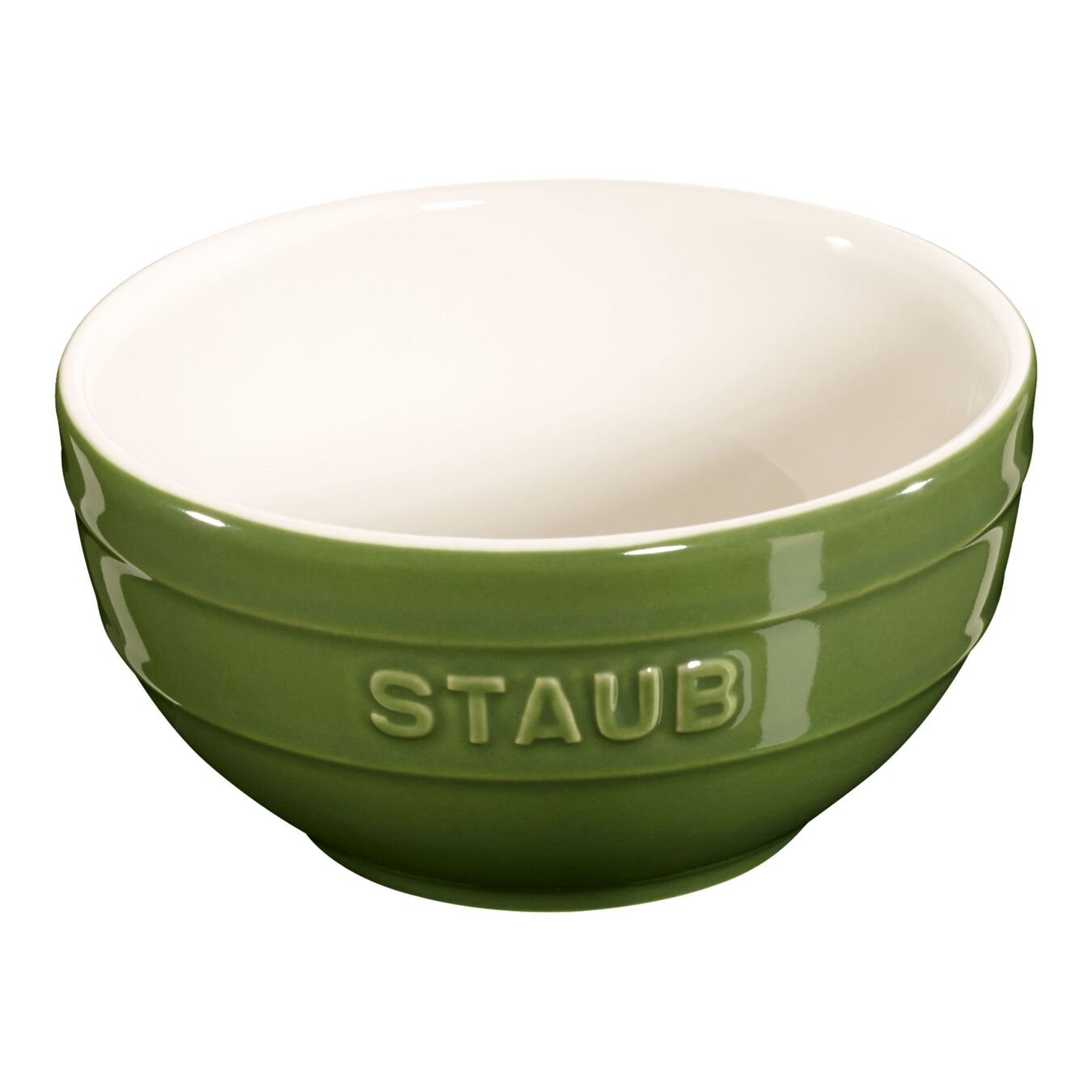 14 cm round Ceramic Bowl basil-green,,large 1