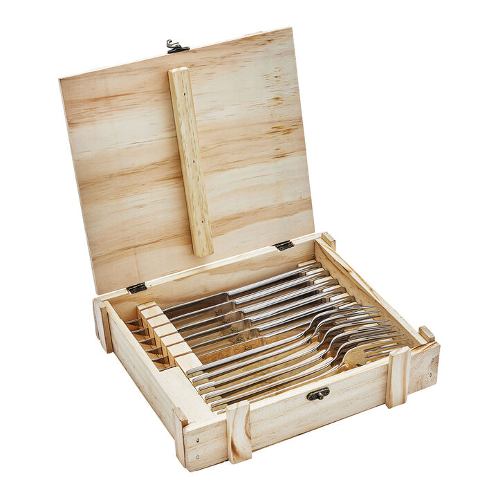 Steak Sets, 12-pc, Steak Dinner Stainless Steel Steak Knife Set In Wood Presentation Box, large 1