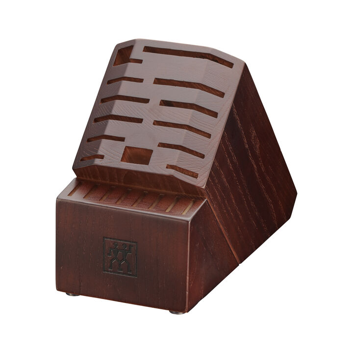 Storage, Ash, Pro Knife Block Empty With Walnut Stain, large 1