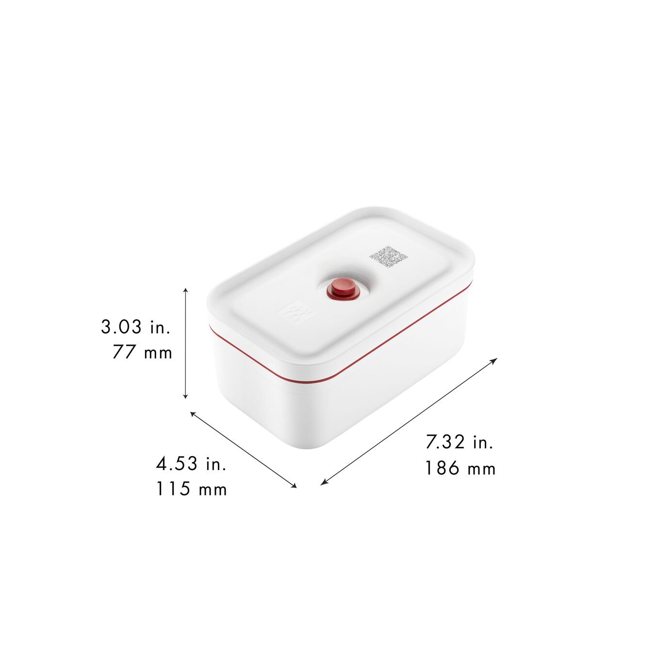 Lunch box sottovuoto M, plastica, bianco-rosso,,large 12