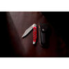Outdoor, 4-inch, Folding Pocket Knife With Leather Sheath, Red Jigged Bone, small 4