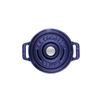Mini cocotte 10 cm, redondo, Azul escuro, Ferro fundido,,large 1