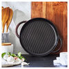 Cast Iron, 10-inch, Round Double Handle Pure Grill, grenadine, small 2